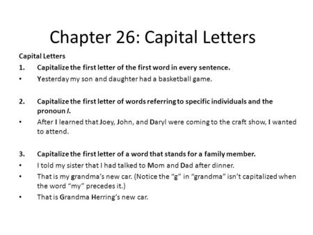 Chapter 26: Capital Letters