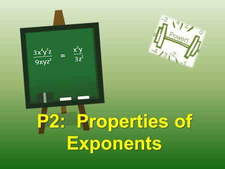 P2: Properties of Exponents. WARM UP – Copy the table below into your notes. Expand each problem and then simplify. RuleEx:ExpandedSimplifiedRule Product.