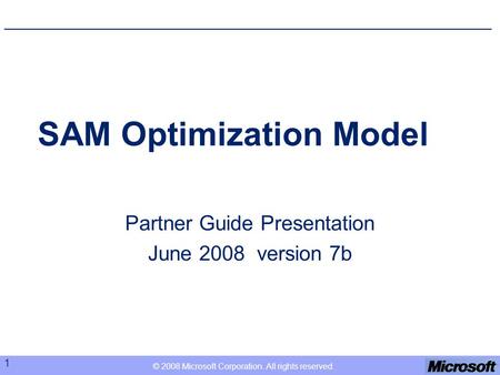 SAM Optimization Model