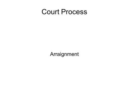 Court Process Arraignment. It is the reading of the criminal complaint or information to the accused in open court by the judge or clerk of court furnishing.