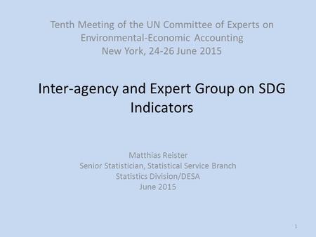 Inter-agency and Expert Group on SDG Indicators