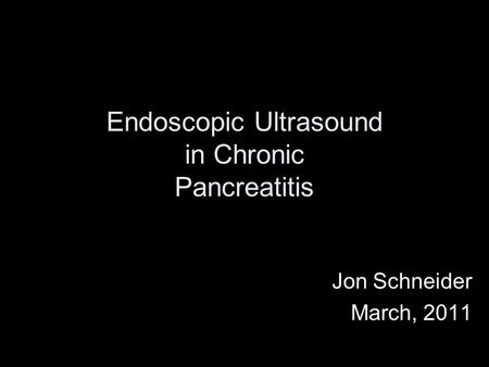 Endoscopic Ultrasound in Chronic Pancreatitis