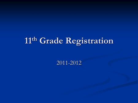 11 th Grade Registration 2011-2012. What to keep in mind when registering for classes High school graduation requirements High school graduation requirements.