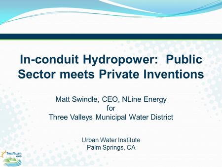 In-conduit Hydropower: Public Sector meets Private Inventions