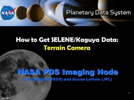 How to Get SELENE/Kaguya Data: Terrain Camera