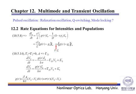 Chapter 12. Multimode and Transient Oscillation