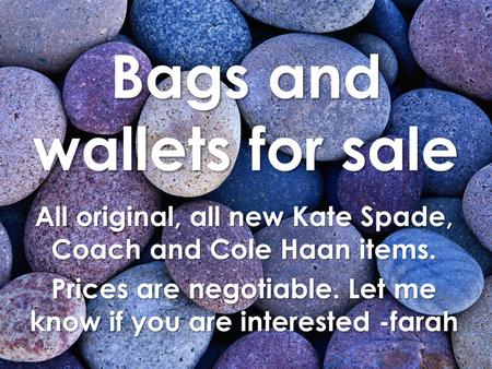 Bags and wallets for sale