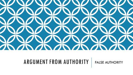 Argument from authority