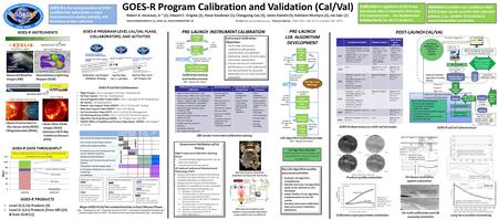 GOES-R Program Calibration and Validation (Cal/Val) Robert A. Iacovazzi, Jr.* (1), Edward C. Grigsby (2), Steve Goodman (1), Changyong Cao (3), Jaime Daniels.