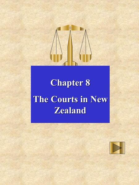 Chapter 8 The Courts in New Zealand. District Court High Court Court of Appeal Privy Council Family Court Disputes Tribunal Other Specialist Courts Finis.
