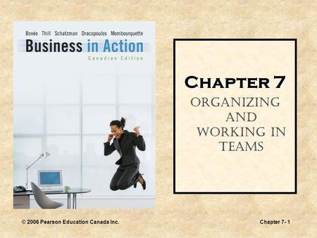 © 2006 Pearson Education Canada Inc.Chapter 7- 1 Chapter 7 Organizing and Working in Teams.
