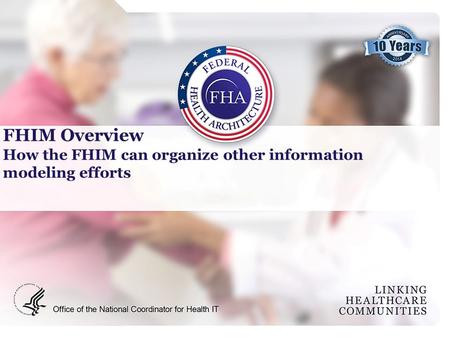 FHIM Overview How the FHIM can organize other information modeling efforts.