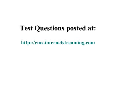 Test Questions posted at: