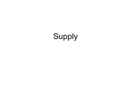 Supply. Objectives SWBAT explain how supply shifts and affects price.