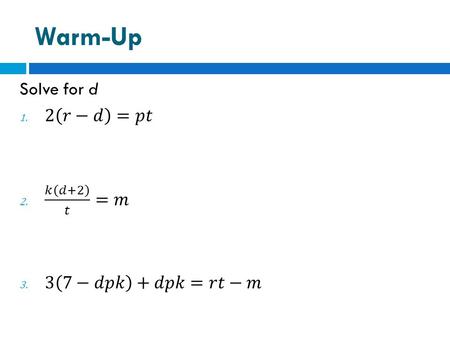 Warm-Up. OBJ & DOL  SWBAT determine the probability of a particular event (3.5.a)  Given 2 multiple choice questions and a constructed response, students.