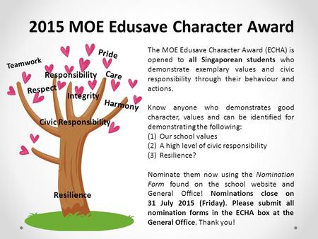 2015 MOE Edusave Character Award