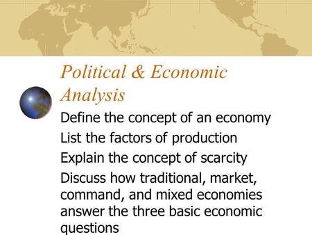 Political & Economic Analysis