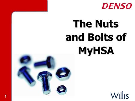 1 The Nuts and Bolts of MyHSA. 2 2 MyHSA High Deductible Insurance High Deductible Insurance Health Savings Account (HSA) Health Savings Account (HSA)