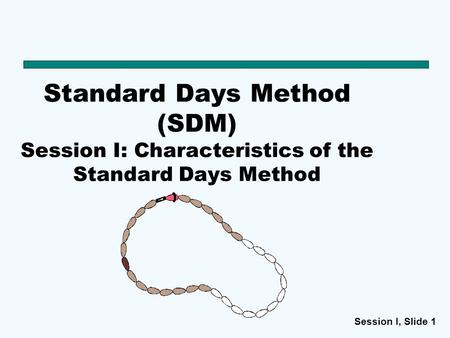 Standard Days Method (SDM) Session I: Characteristics of the Standard Days Method Suggested script: The Standard Days Method® , or SDM as commonly called.
