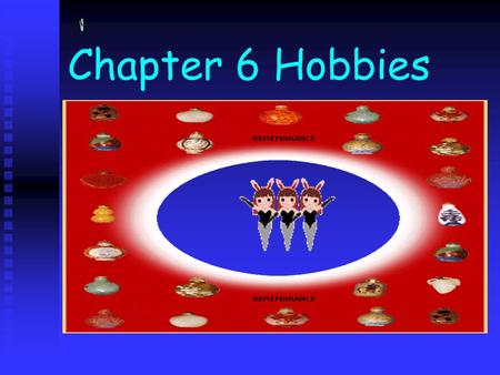 Chapter 6 Hobbies. Learning Objectives 1. To learn to express one’s likes and dislikes 1. To learn to express one’s likes and dislikes 2. To learn to.