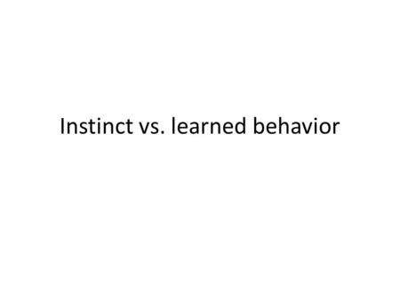 Instinct vs. learned behavior. Do you have or have had a pet? Describe some funny things they do Is it something learned or instinctive to their species?