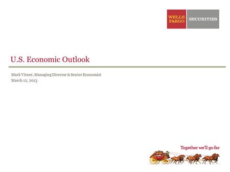 U.S. Economic Outlook Mark Vitner, Managing Director & Senior Economist March 12, 2013.