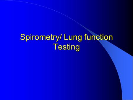 Spirometry/ Lung function Testing. When you attend your outpatient appointment you may be asked to carry out a lung function test. Lung function tests.