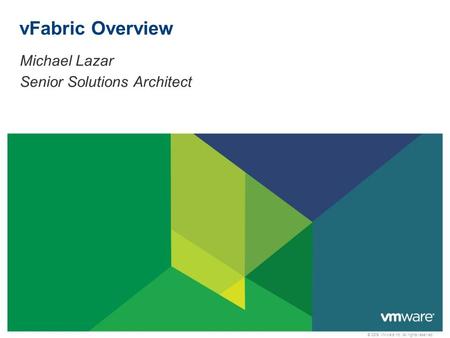 © 2009 VMware Inc. All rights reserved vFabric Overview Michael Lazar Senior Solutions Architect.
