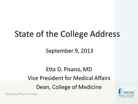 State of the College Address