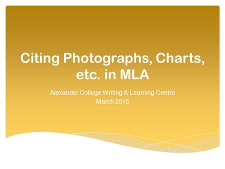 Citing Photographs, Charts, etc. in MLA
