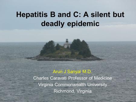 Hepatitis B and C: A silent but deadly epidemic Arun J Sanyal M.D. Charles Caravati Professor of Medicine Virginia Commonwealth University Richmond, Virginia.