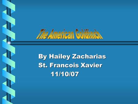 By Hailey Zacharias By Hailey Zacharias St. Francois Xavier St. Francois Xavier 11/10/07 11/10/07.