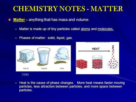 CHEMISTRY NOTES - MATTER