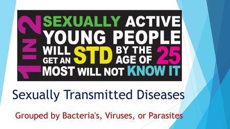Sexually Transmitted Diseases Grouped by Bacteria's, Viruses, or Parasites.
