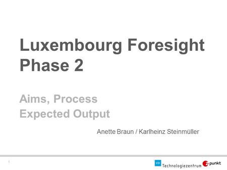 Luxembourg Foresight Phase 2 Aims, Process Expected Output