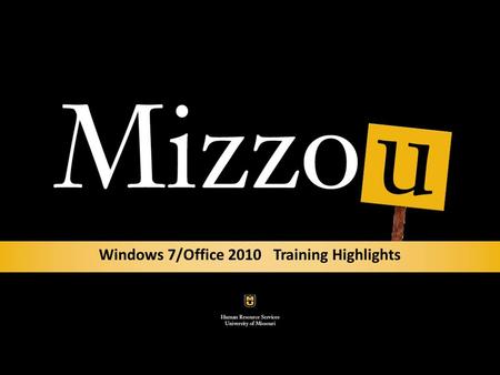Windows 7/Office 2010 Training Highlights. 2 Windows 7: “Desktop GADGETS”