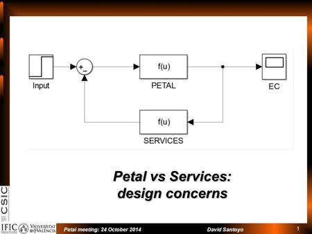 1 David Santoyo Petal meeting: 24 October 2014 Petal vs Services: design concerns.