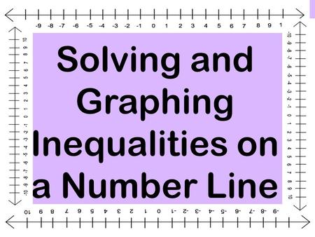 Solving and Graphing Inequalities on a Number Line