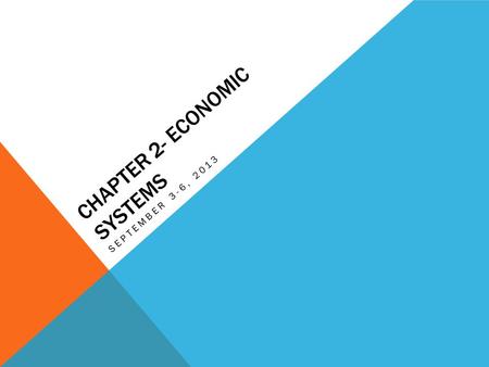 CHAPTER 2- Economic Systems