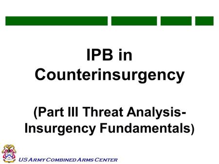 IPB in Counterinsurgency