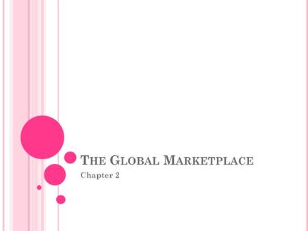 T HE G LOBAL M ARKETPLACE Chapter 2. D OING B USINESS I NTERNATIONALLY Global marketplace has been growing with the increasing acceptance of capitalism.
