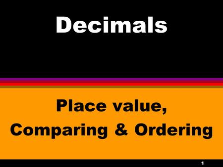 Place value, Comparing & Ordering