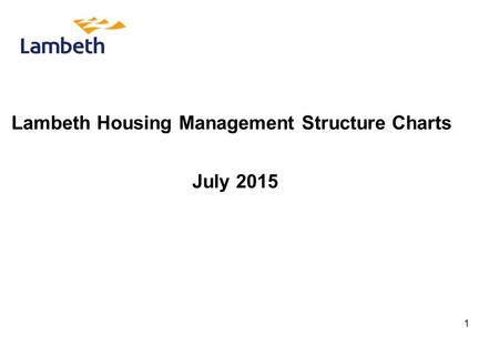Lambeth Housing Management Structure Charts July 2015