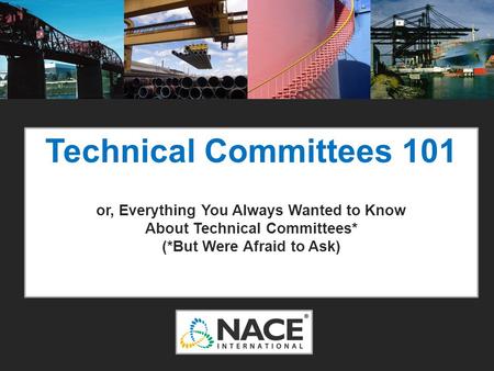 Technical Committees 101 or, Everything You Always Wanted to Know About Technical Committees* (*But Were Afraid to Ask)