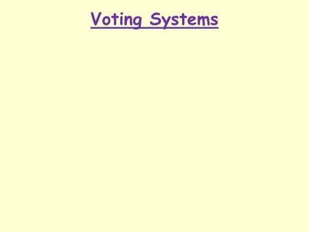 Voting Systems.