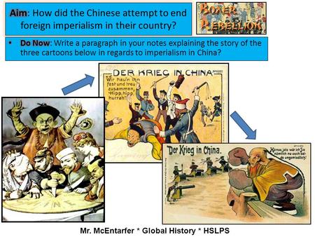 Mr. McEntarfer * Global History * HSLPS. Spheres of Influence.