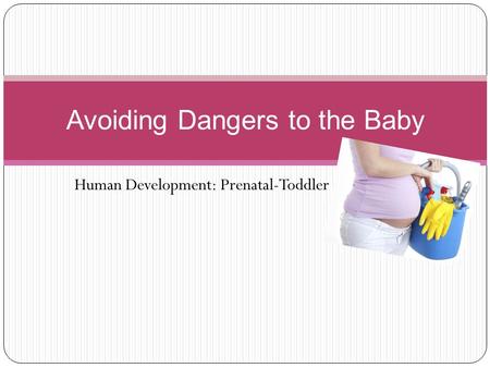 Human Development: Prenatal-Toddler Avoiding Dangers to the Baby.
