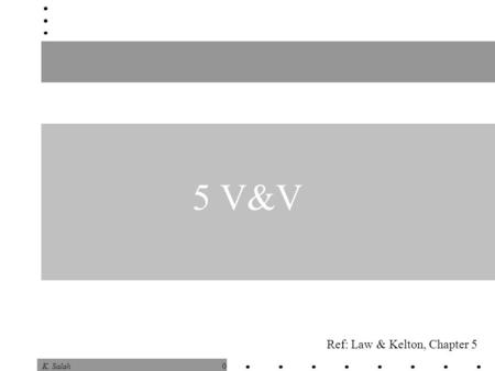 0K. Salah 5 V&V Ref: Law & Kelton, Chapter 5. 1K. Salah It is very simple to create a simulation. It is very difficult to model something accurately.