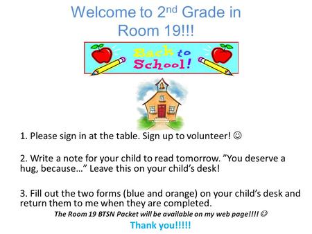 Welcome to 2nd Grade in Room 19!!!