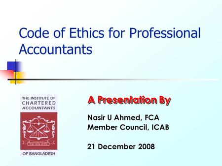 Code of Ethics for Professional Accountants